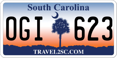 SC license plate OGI623