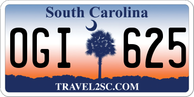 SC license plate OGI625