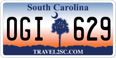 SC license plate OGI629