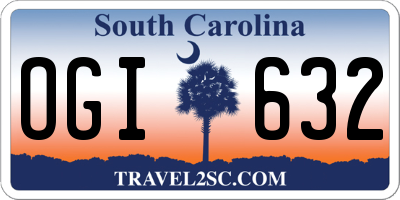 SC license plate OGI632