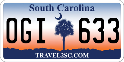 SC license plate OGI633