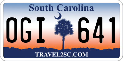 SC license plate OGI641
