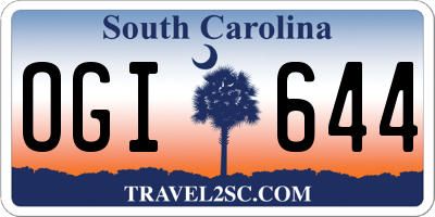 SC license plate OGI644