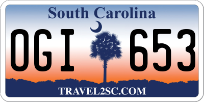 SC license plate OGI653