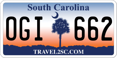 SC license plate OGI662