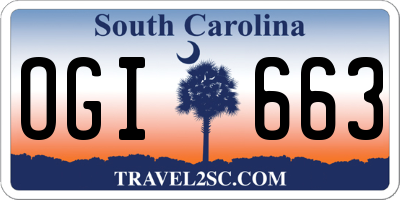 SC license plate OGI663