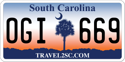 SC license plate OGI669