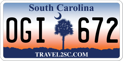 SC license plate OGI672