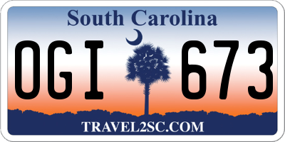 SC license plate OGI673