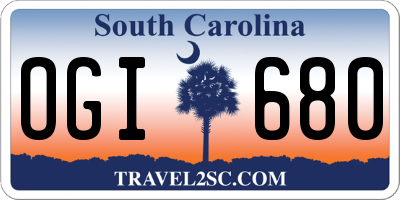 SC license plate OGI680