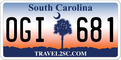 SC license plate OGI681