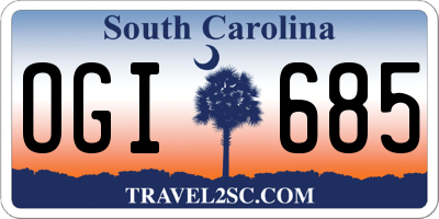 SC license plate OGI685