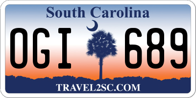 SC license plate OGI689