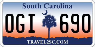 SC license plate OGI690
