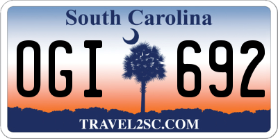 SC license plate OGI692