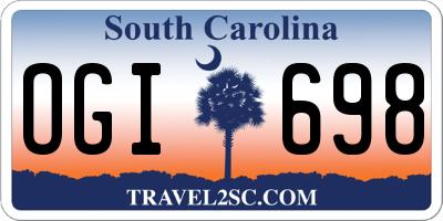 SC license plate OGI698