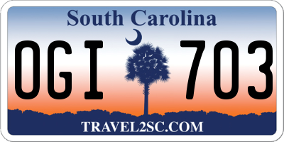 SC license plate OGI703