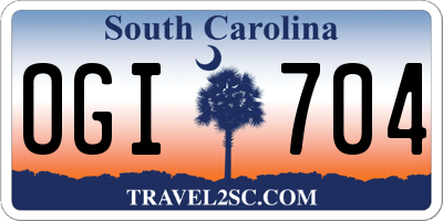 SC license plate OGI704