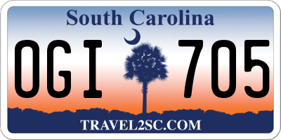 SC license plate OGI705