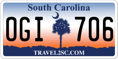 SC license plate OGI706