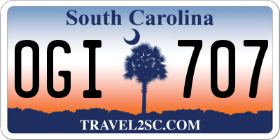 SC license plate OGI707