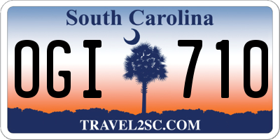 SC license plate OGI710