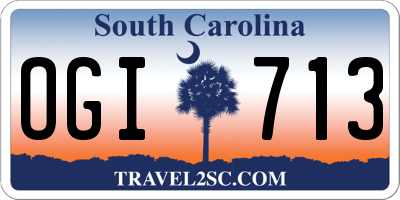 SC license plate OGI713