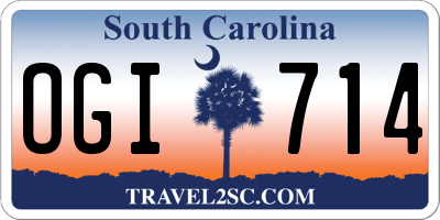 SC license plate OGI714