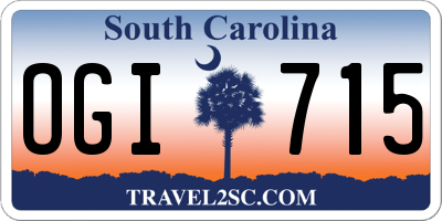 SC license plate OGI715
