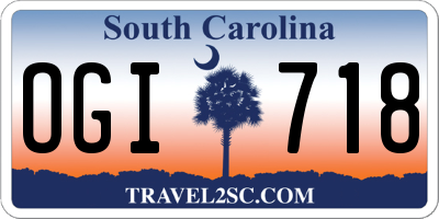 SC license plate OGI718