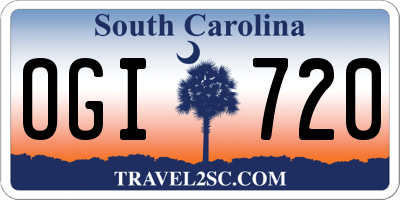 SC license plate OGI720