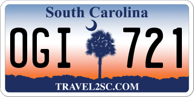 SC license plate OGI721