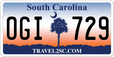 SC license plate OGI729