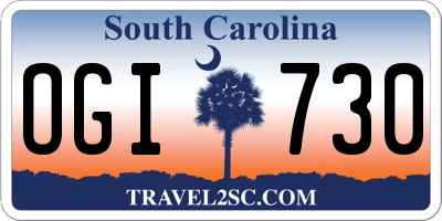 SC license plate OGI730
