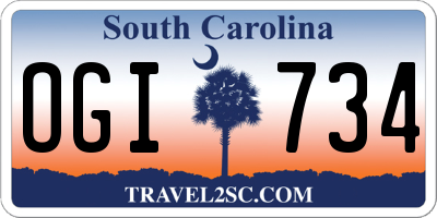 SC license plate OGI734