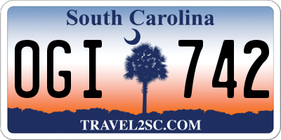 SC license plate OGI742