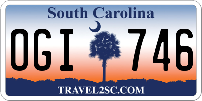 SC license plate OGI746