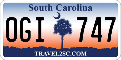 SC license plate OGI747