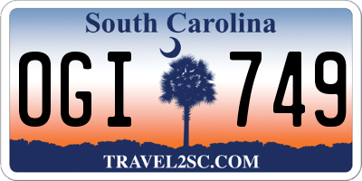 SC license plate OGI749