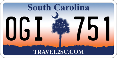 SC license plate OGI751