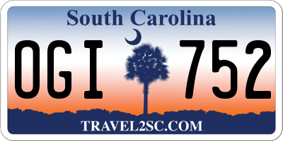 SC license plate OGI752