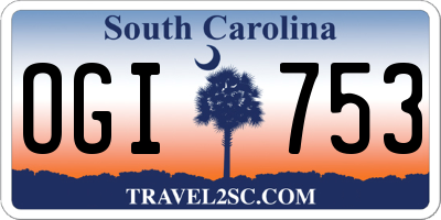 SC license plate OGI753