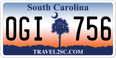 SC license plate OGI756