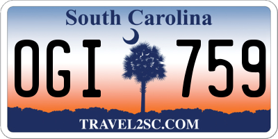 SC license plate OGI759