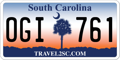 SC license plate OGI761
