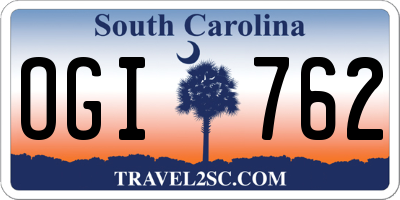 SC license plate OGI762