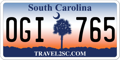SC license plate OGI765