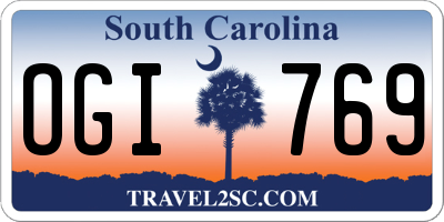 SC license plate OGI769