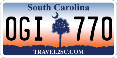 SC license plate OGI770