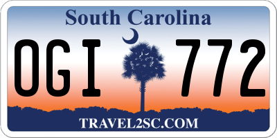 SC license plate OGI772
